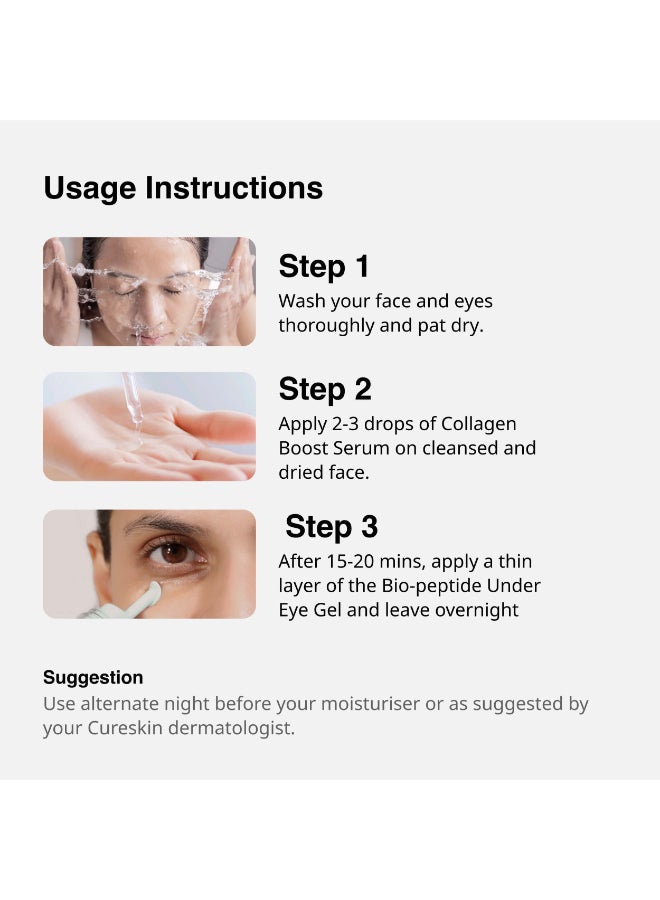 Cureskin Anti Aging Combo | Anti Aging Cream for Women | Collagen Boost Hyaluronic Acid Serum for Face | Under Eye Cream for Men and Women | Dark Circles Removal - Image 5